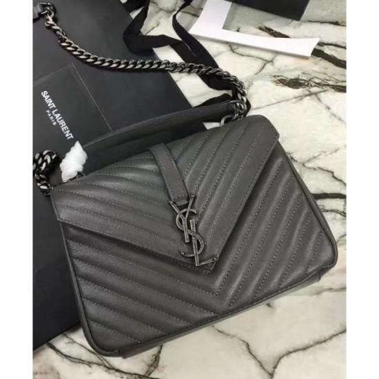 Replica YSL Classic Medium Monogram Saint Lauren College Bag Gray