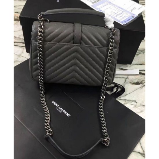 Replica YSL Classic Medium Monogram Saint Lauren College Bag Gray