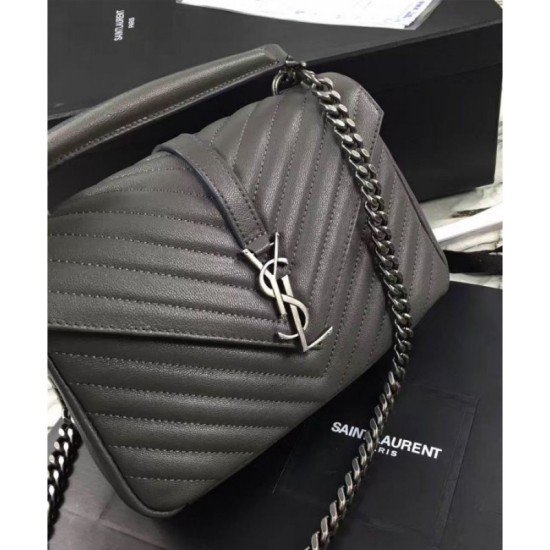 Replica YSL Classic Medium Monogram Saint Lauren College Bag Gray