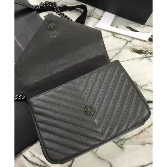 Replica YSL Classic Medium Monogram Saint Lauren College Bag Gray