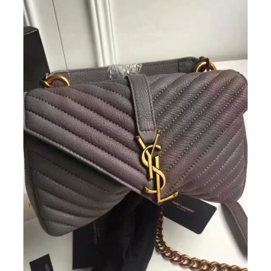 Fake YSL Classic Medium Monogram Saint Lauren College Bag Gray Replica