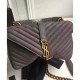 Fake YSL Classic Medium Monogram Saint Lauren College Bag Gray Replica