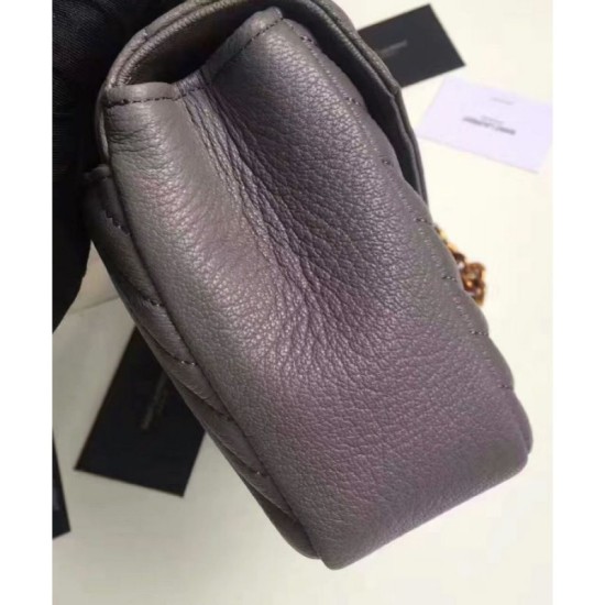 Fake YSL Classic Medium Monogram Saint Lauren College Bag Gray Replica