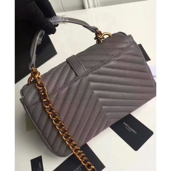 Fake YSL Classic Medium Monogram Saint Lauren College Bag Gray Replica