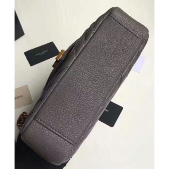 Fake YSL Classic Medium Monogram Saint Lauren College Bag Gray Replica