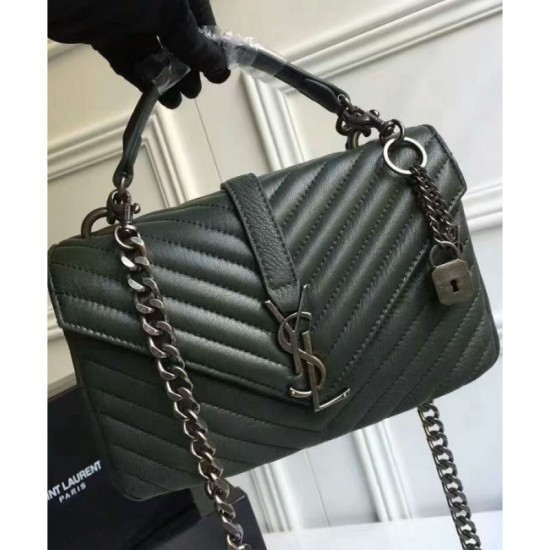 Replica YSL Classic Medium Monogram Saint Lauren College Bag Green Replica YSL Classic Medium Monogram Saint Lauren College Bag Green