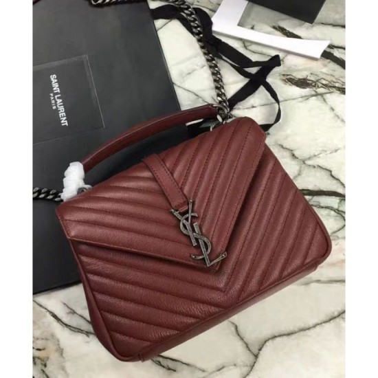 Replica YSL Classic Medium Monogram Saint Lauren College Bag Mauve