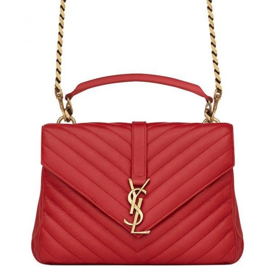 Replica YSL Classic Medium Monogram Saint Lauren College Bag Red