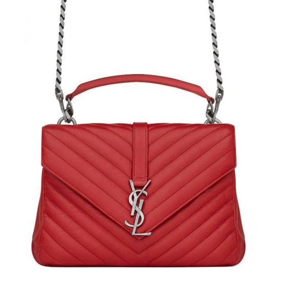 Fake YSL Classic Medium Monogram Saint Lauren College Bag Red Replica Replica YSL Classic Medium Monogram Saint Lauren College Bag Red