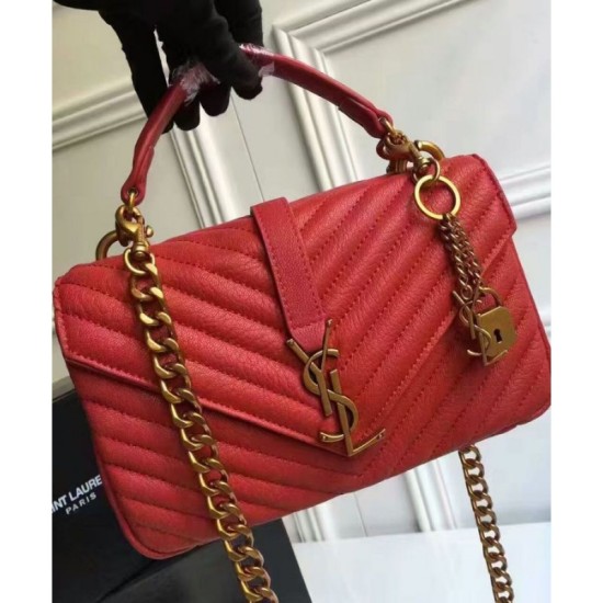 Replica YSL Classic Medium Monogram Saint Lauren College Bag Red