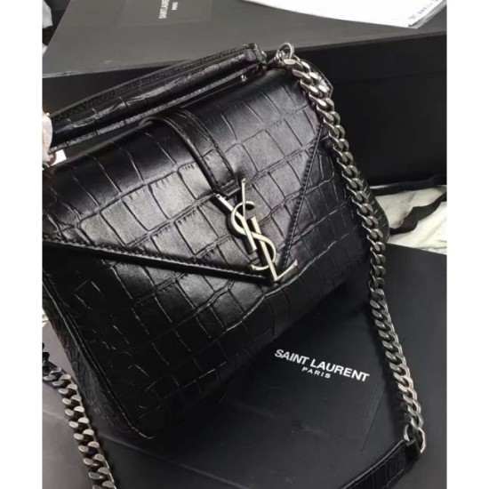 Replica YSL Classic Medium Monogram Saint Laurent College Bag Black