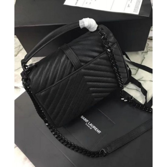 Replica YSL Classic Medium Monogram Saint Laurent College Bag Black