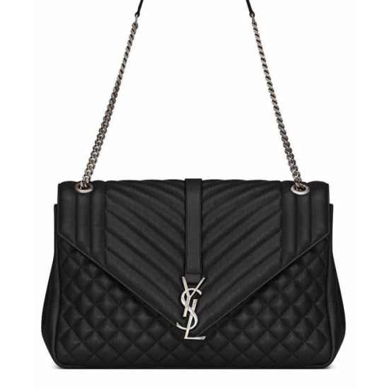 Replica YSL Large Monogram Envelope Satchel Black