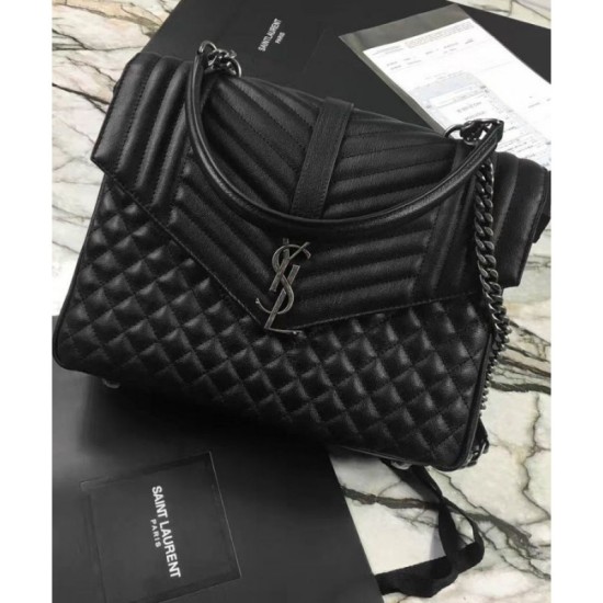 Replica YSL Large Monogram Envelope Satchel Black