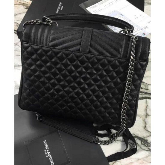 Replica YSL Large Monogram Envelope Satchel Black