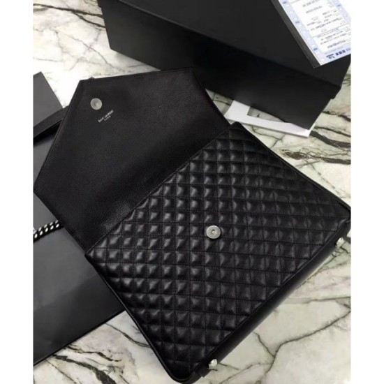 Replica YSL Large Monogram Envelope Satchel Black