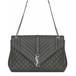 Replica YSL Large Monogram Envelope Satchel Gray