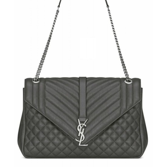 Replica YSL Large Monogram Envelope Satchel Gray Replica YSL Large Monogram Envelope Satchel Gray