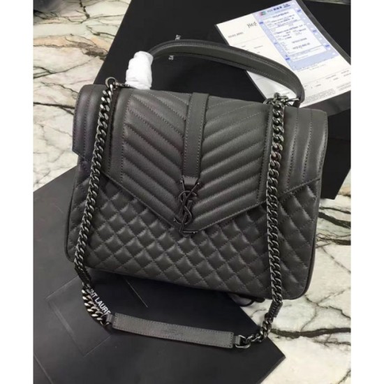 Replica YSL Large Monogram Envelope Satchel Gray Replica YSL Large Monogram Envelope Satchel Gray