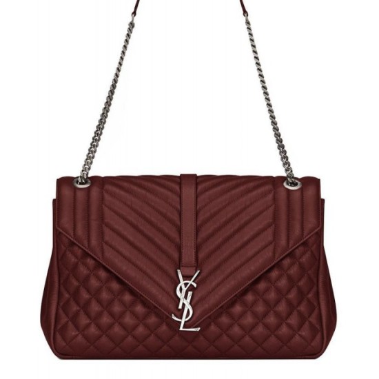 Replica YSL Large Monogram Envelope Satchel Mauve