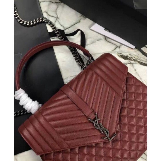 Replica YSL Large Monogram Envelope Satchel Mauve