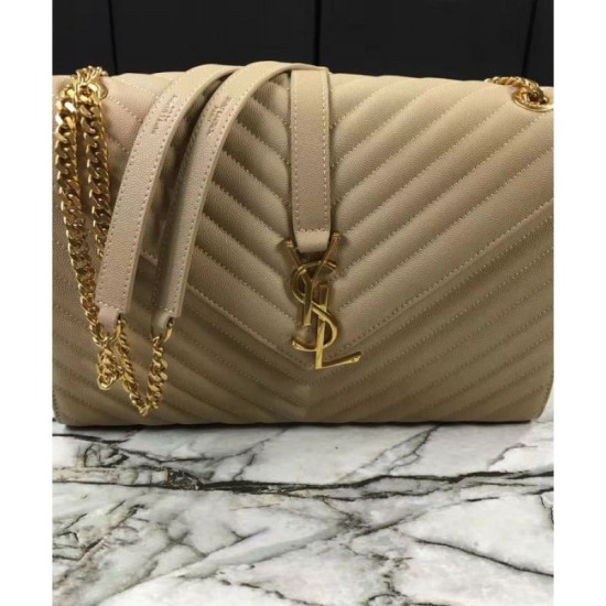 Replica YSL Large Monogram Satchel Apricot