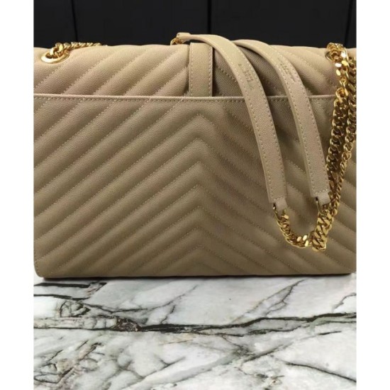 Replica YSL Large Monogram Satchel Apricot
