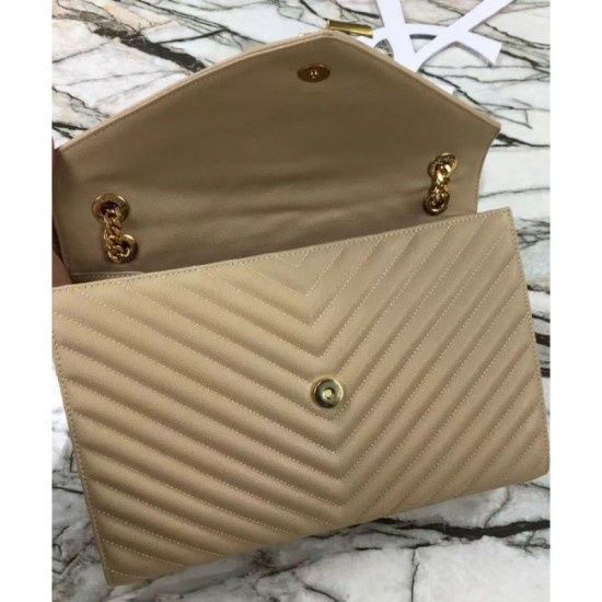 Replica YSL Large Monogram Satchel Apricot
