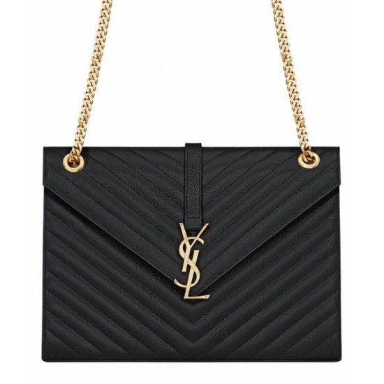 Replica YSL Large Monogram Satchel Black