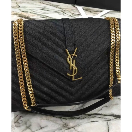 Replica YSL Large Monogram Satchel Black