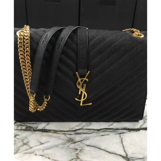 Replica YSL Large Monogram Satchel Black