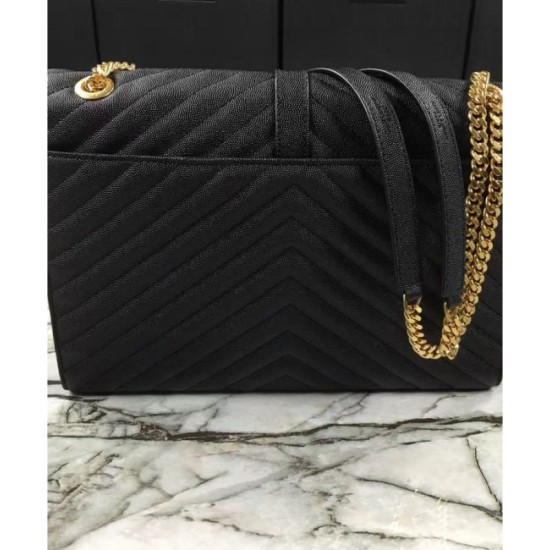 Replica YSL Large Monogram Satchel Black