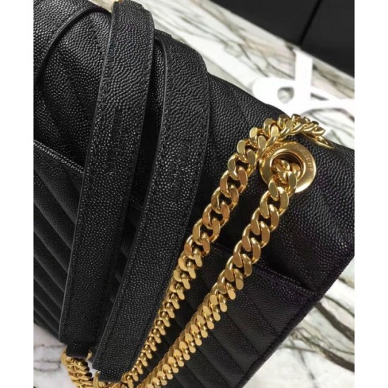 Replica YSL Large Monogram Satchel Black