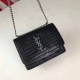 Replica YSL Saint Laurent Medium Sunset Monogram Crocodile Pattern Black