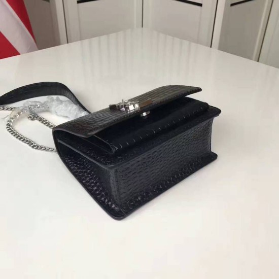 Replica YSL Saint Laurent Medium Sunset Monogram Crocodile Pattern Black