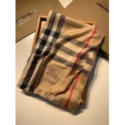 Fake Burberry Aquatic Cashmere Small Check Shawl 75 x 220 Brown Replica