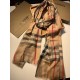 Fake Burberry Aquatic Cashmere Small Check Shawl 75 x 220 Brown Replica