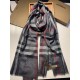 Replica Burberry Aquatic Cashmere Small Check Shawl 75 x 220 Gray