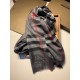 Replica Burberry Aquatic Cashmere Small Check Shawl 75 x 220 Gray