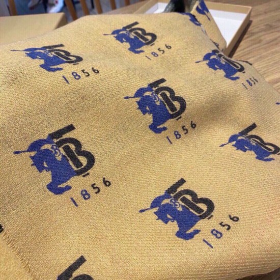 Replica Burberry Double-sided Letter Logo Check Cashmere Wool Shawl 30 x 180 Brown