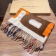 Replica Burberry Double-sided Letter Logo Check Cashmere Wool Shawl 30 x 180 orange