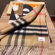 Replica Burberry Double-sided Letter Logo Check Cashmere Wool Shawl 30 x 180 orange