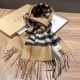 Fake Burberry Double-sided Letter Logo Check Cashmere Wool Shawl 30 x 180 Brown Replica Replica Burberry Double-sided Letter Logo Check Cashmere Wool Shawl 30 x 180 Brown