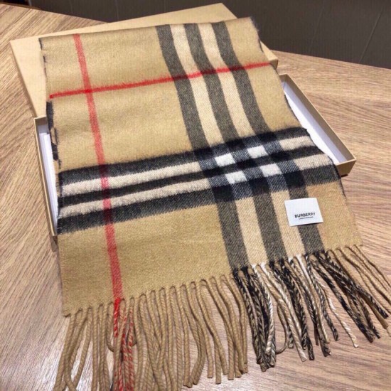 Fake Burberry Double-sided Letter Logo Check Cashmere Wool Shawl 30 x 180 Brown Replica Replica Burberry Double-sided Letter Logo Check Cashmere Wool Shawl 30 x 180 Brown