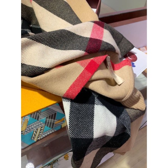 Replica Burberry classic large Check cashmere Shawl 60 x 180 Pink