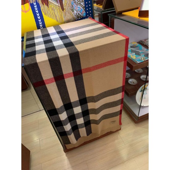 Replica Burberry classic large Check cashmere Shawl 60 x 180 Brown