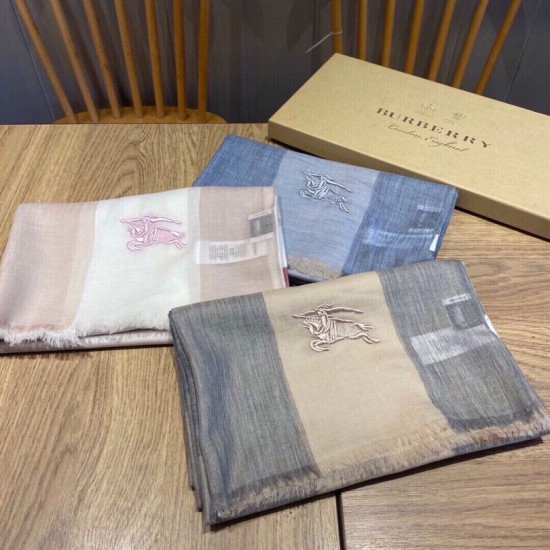 Replica Burberry classic horse embroidery check cashmere scarf 100 x 200