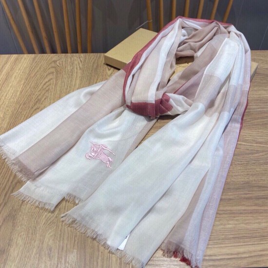 Replica Burberry classic horse embroidery check cashmere scarf 100 x 200