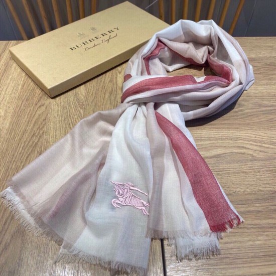 Replica Burberry classic horse embroidery check cashmere scarf 100 x 200