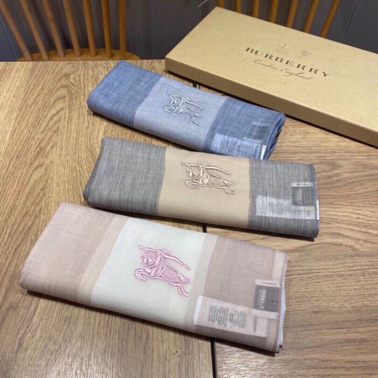 Replica Burberry classic horse embroidery check cashmere scarf 100 x 200